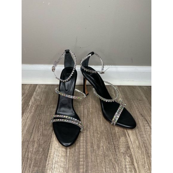 Alexandre Birman Dolores 100 Black & Sparkling Straps Sandal - Picture 10 of 11